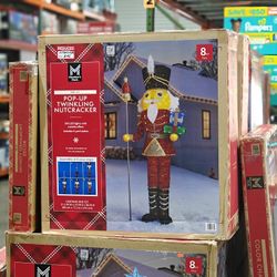 8ft Pop-Up Twinkling Nutcracker Christmas Decor