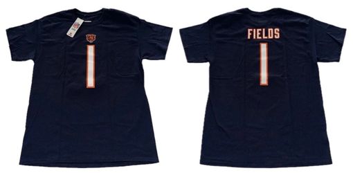 Chicago Bears #1 Justin Fields Jersey T Shirt Mens Large New