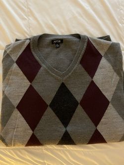ADT9 V Neck Maroon & Grey Sweater XL