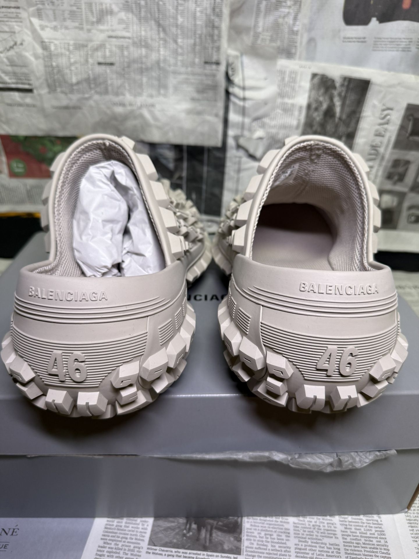 Balenciaga Bouncer / Defender Clog Beige Size 46 w Box