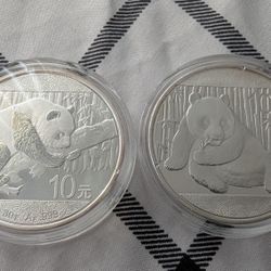 2015 & 2016 Silver.999 1 ounce Panda Coins
