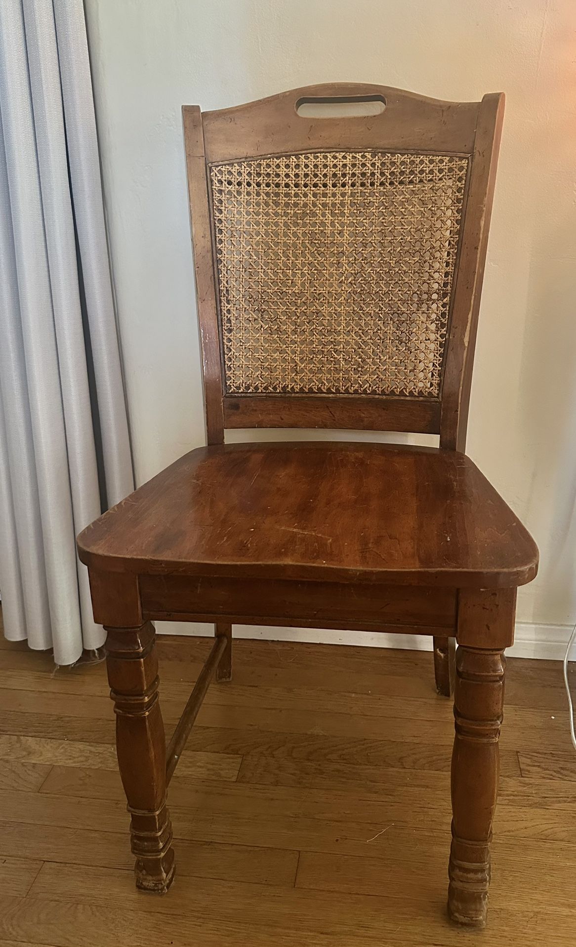 Wooden Cane Back Chair
