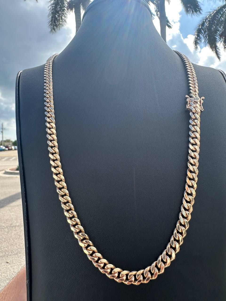 10k solid rose gold Cuban chain 22 inches 6mm 50 grams