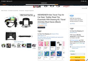 Car Seat Tray White Board 