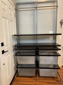 Elfa Closet System Container Store Metal Dark Brown