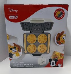 New In Box! Dash Disney No Drip Waffle Maker