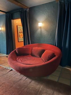 Round red sofa