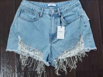 New rhinestone shorts size 26 (Small/Medium)