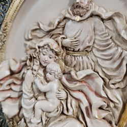 Vintage Renaissance Nativity Christmas Plate And Stale