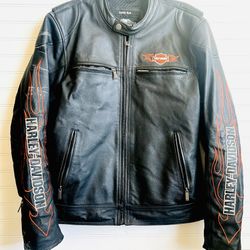 Harley Davidson Pigskin Leather Riding Jacket Black