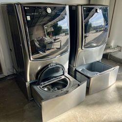 LG TwinWash Washer & Dryer Set — Stainless Steel (Used)