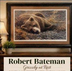 Robert Bateman Grizzly at Rest Signed Limited Edition 160/650 Framed Bear Art