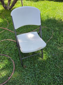 Lifetime Folding Chair – Heavy Duty White Plastic Seat/Back