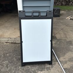 Black Plasticade Signicade Deluxe A-Frame Sidewalk Curb Sign Portable Folding Double-Sided Display with Quick-Change System