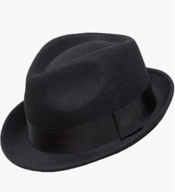 Men's Wool Felt Winter Hat Short Brim Fedora Hat