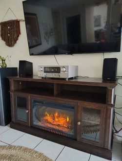 ENTERTAINMENT CENTER TV STAND WITH ELECTRIC FIREPLACE DELIVERY AVAILABLE