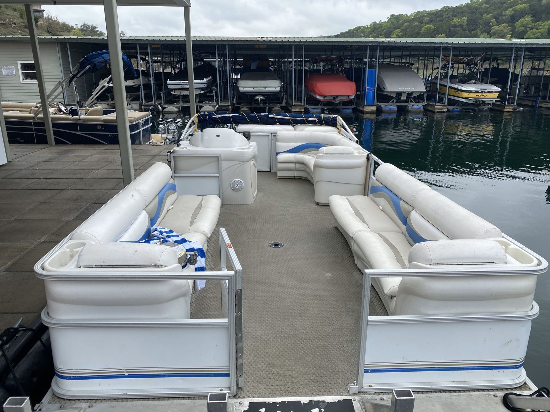 Upholstery only pontoon boat not for sale