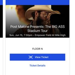 2 Jelly roll And post Malone Floor Seats - June 15th 