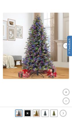 Pre-Lit Artificial Christmas Tree with Multicolor Lights