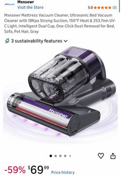 Mattress & Bed Vacuum Cleaner (Gray)