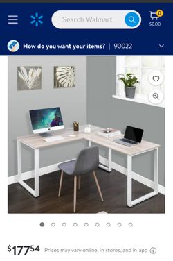 🌟NEW L-Shape Modern Computer Executive Desk Home Office Wood Top Metal Stand FREE Delivery Within 10miles