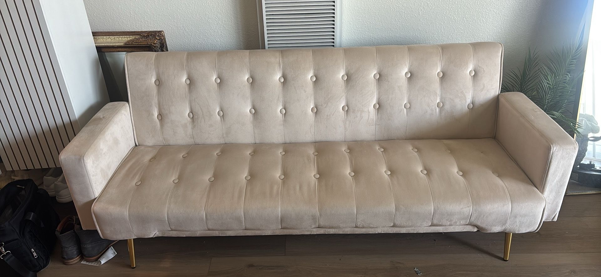 Beige Tufted Couch