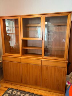Mid Century Modern Danish Teak Buffet with Hutch Made in Denmark