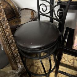 Black metal bar stool