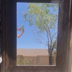 Long Wall Mirror  & Four Wood Chairs: Need Refurnishing 