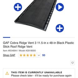 Cobra Roof Ridge Vent 