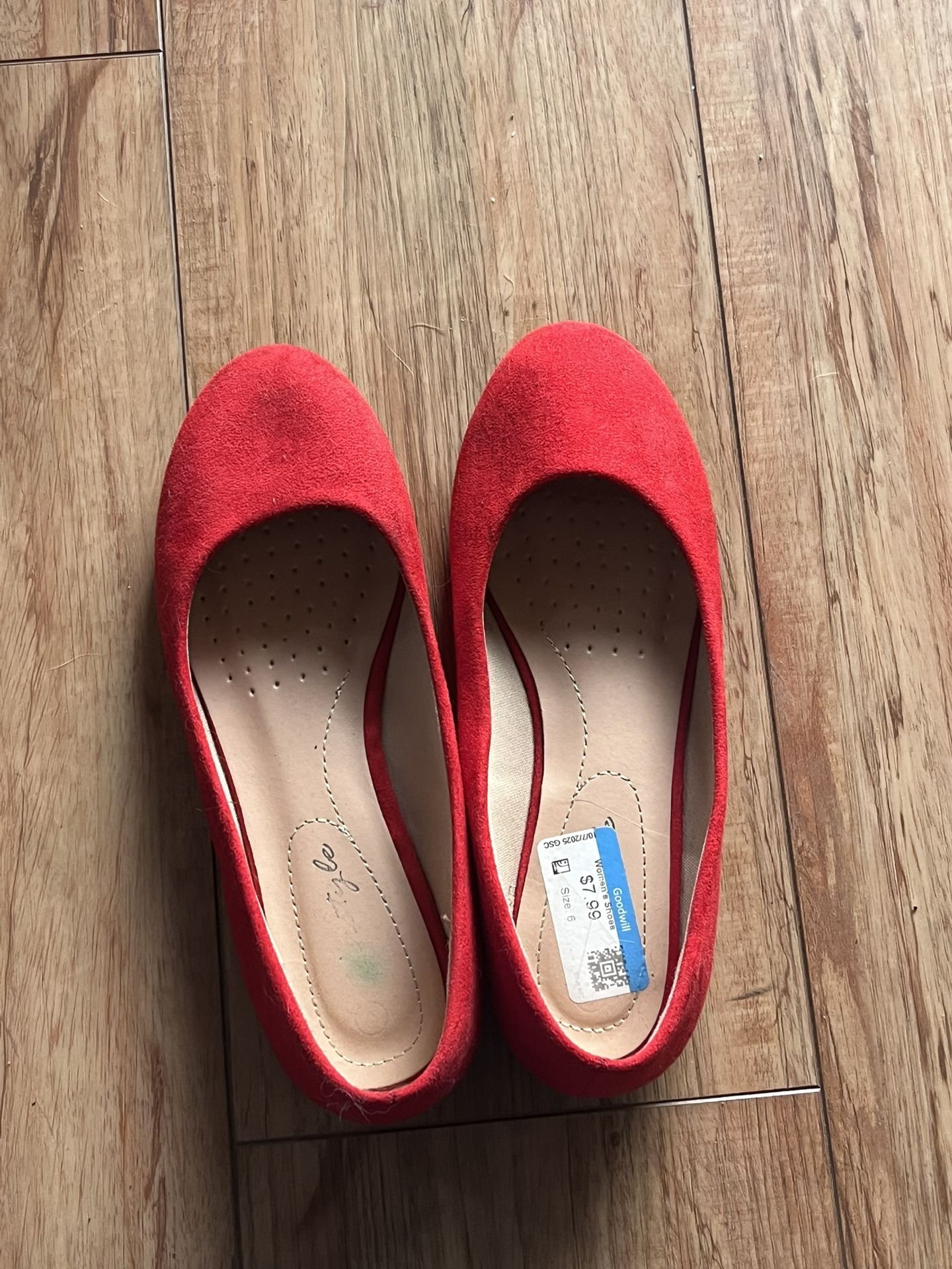 red suede flats