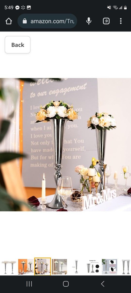 Silver Trumpet Vases