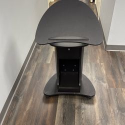 SIT-TO-STAND ROLLING ADJUSTABLE HEIGHT LAPTOP CART WITH STORAGE