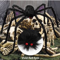 5FT Large Spider Halloween Decoration, Realistic Giant Spider Prop for Indoor/Outdoor Party Yard Lawn Decor