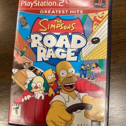 Tested! RARE! Disc in Great Condition!  Simpsons Road Rage (Sony Playstation 2, PS2)  w/ Manual - Complete!   *m