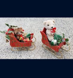 Vintage CHRISTMAS CRITTERS Ornaments 6"X 5" Nice!