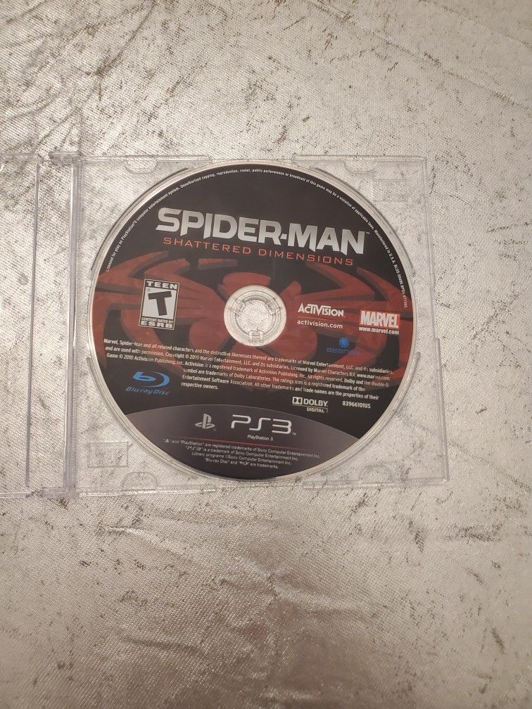 Rare Spider-man Shattered Dimensions Playstation 3 Video Game