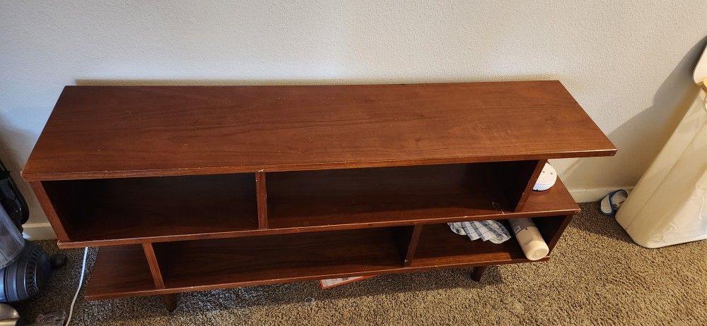 World Market Ashlyn Console Table Bookshelf Walnut Mid Century