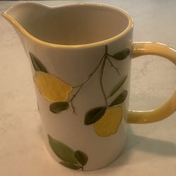 Sonoma Life + Style Hand Painted Lemon Lime Pitcher