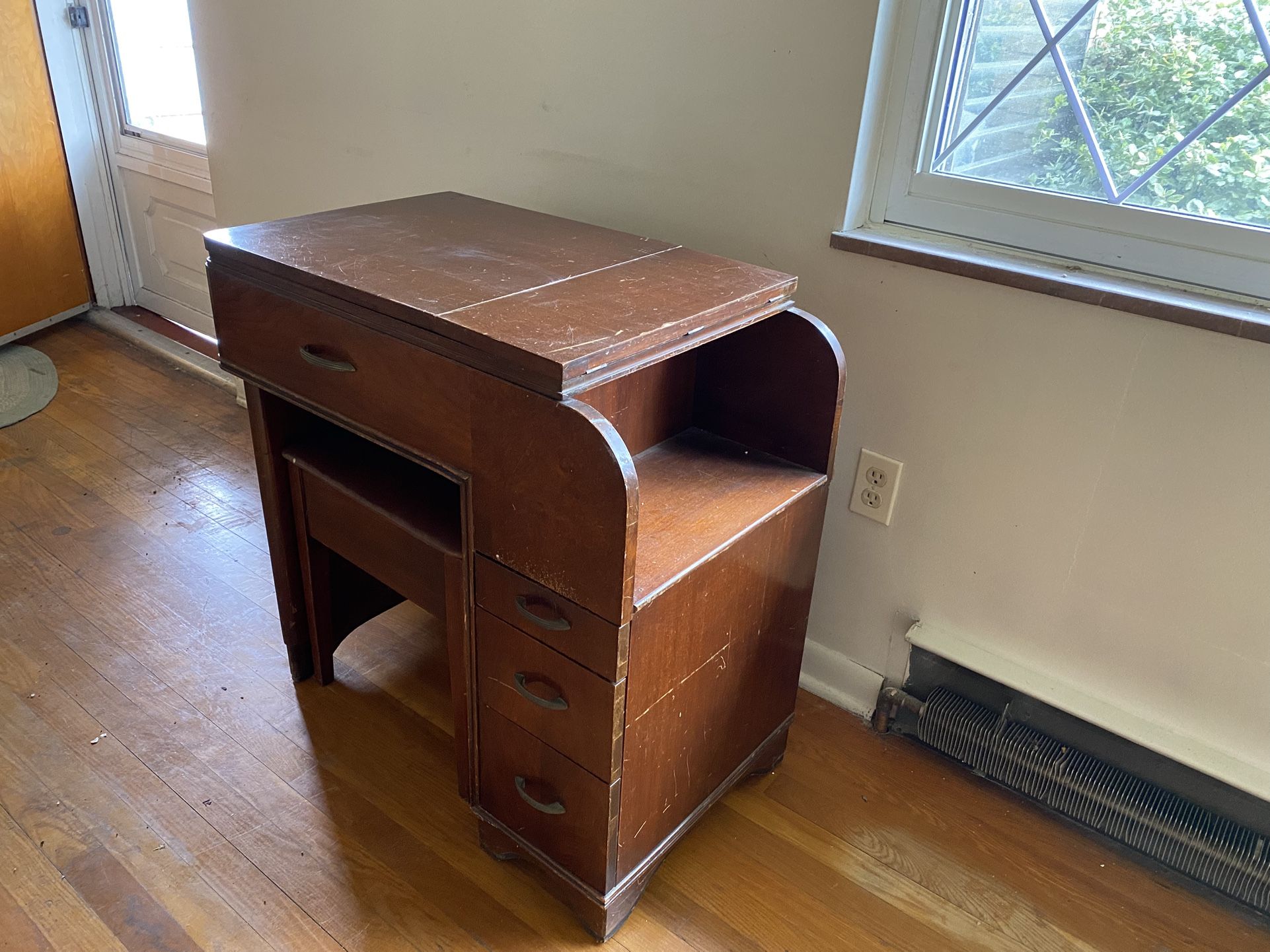Desk, Chair And Sawing Machine