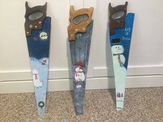 Hand-painted holiday Hand saw