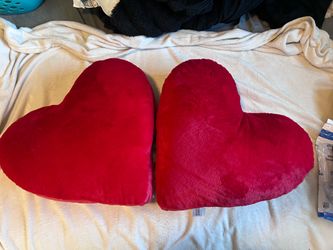 2 Large Heart Pillows