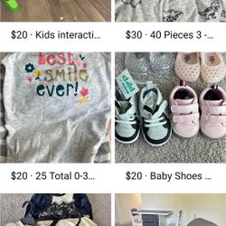 Baby toys! Clothes! Crib! Shoes ! All in absolute clean. New condition 