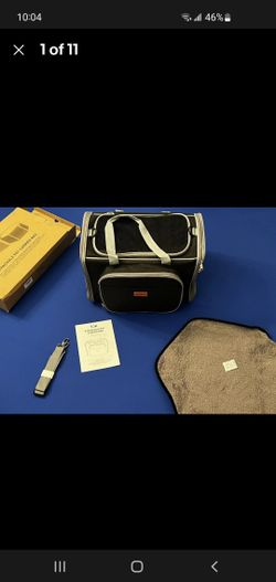 TJK Expandable Pet Carrier Bag for small animal 17.7*13.3*11.8 in. 