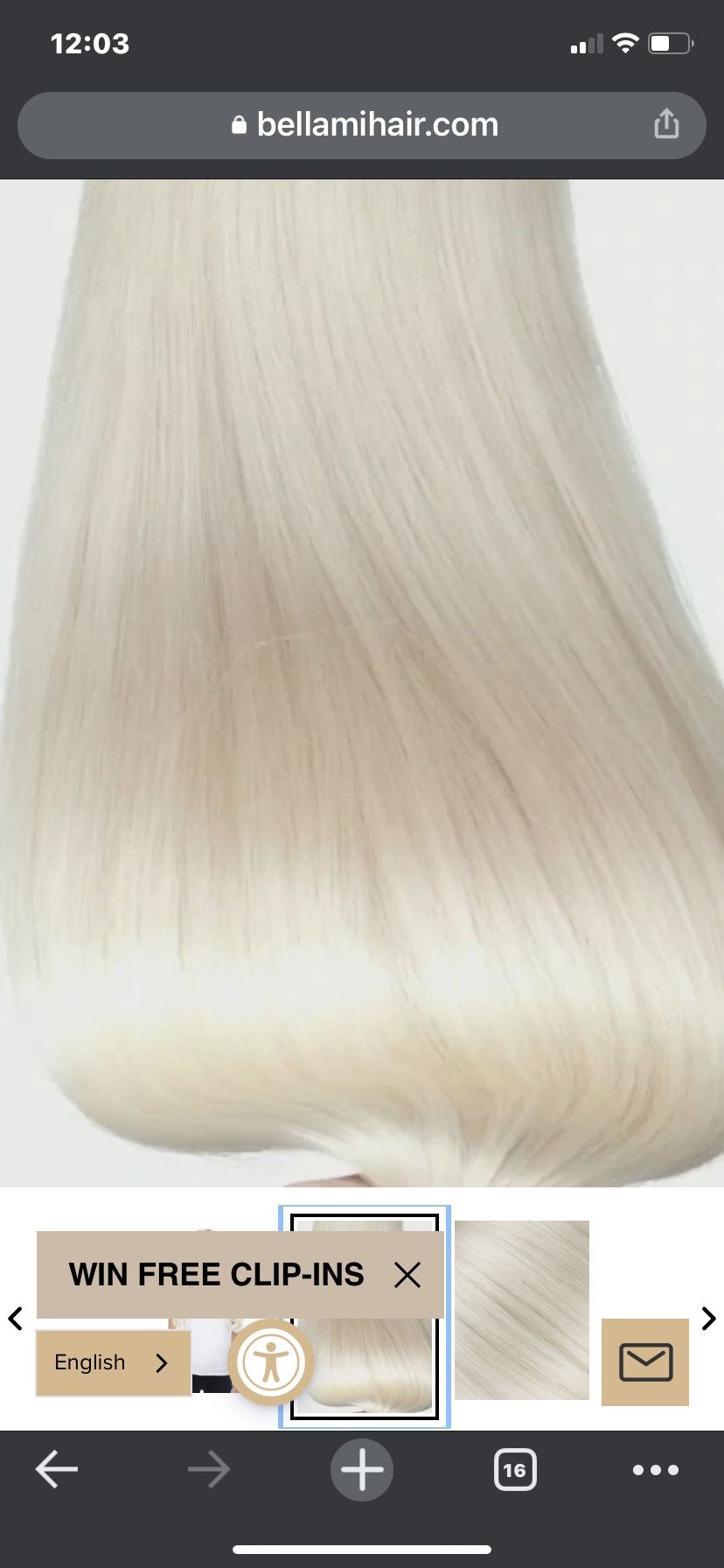 Bellami Hair Extensions 22” Platinum Clip In