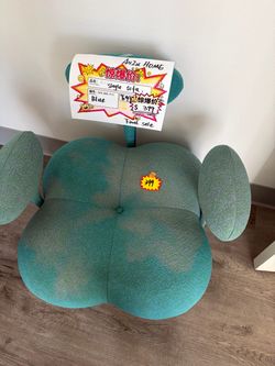Blue-Green Single Sofa Chair