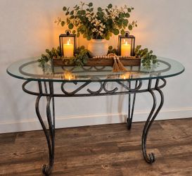 Heavy glass table