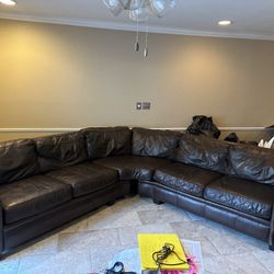 Huge Comfortable Real Leather Couch 