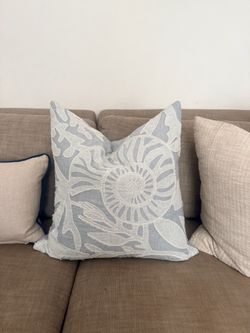Pottery Barn Coral Reef Embroidered Pillow Cover and Insert