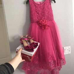 Fancy Dress/matching Sandals (size 1)For Girls 8-10. Worn Once
